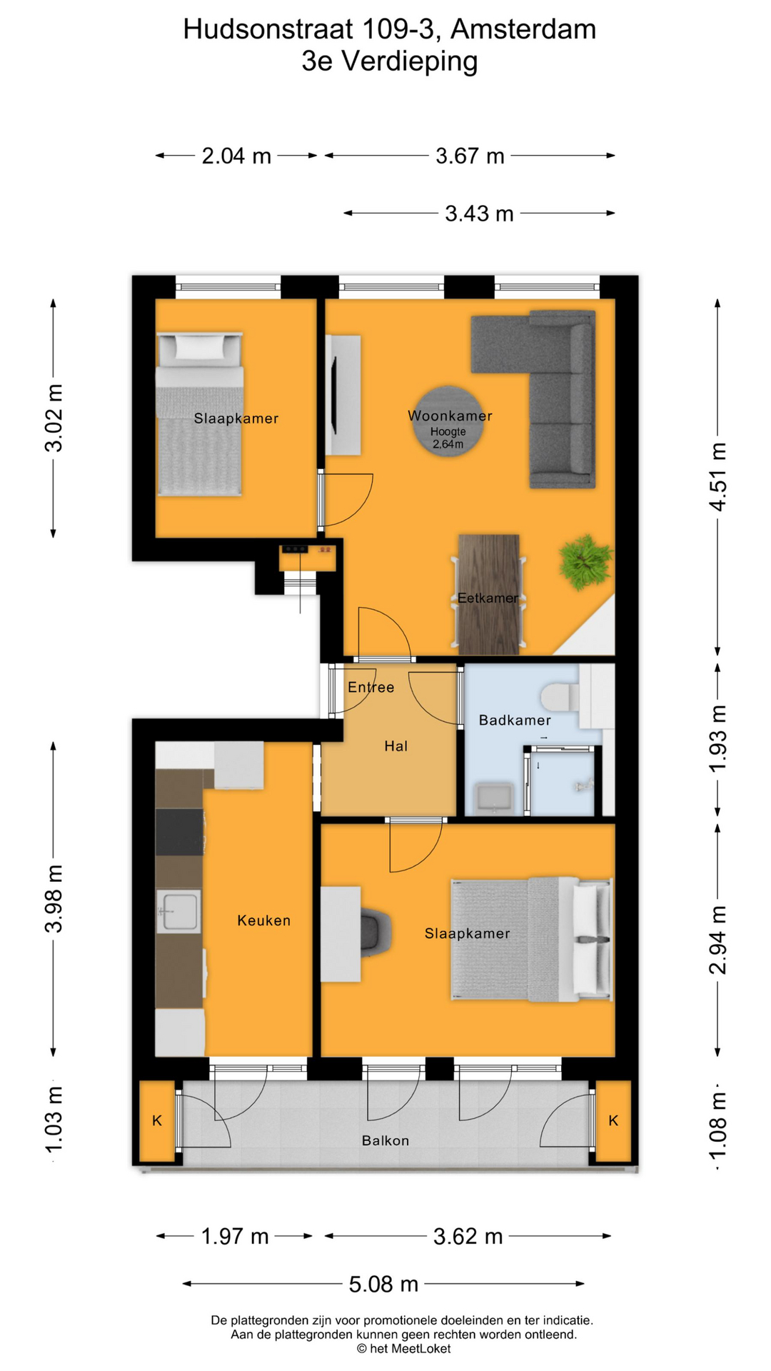 Hudsonstraat 109 3, 1057 SC Amsterdam map